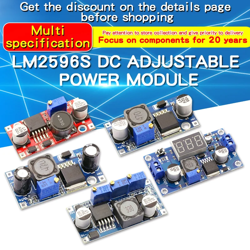 1 шт. LM2596S DC-DC регулируемый понижающий регулируемый модуль питания DC-DC плата питания LM2596 3A 5A 75 Вт 24 В до 12/5 В