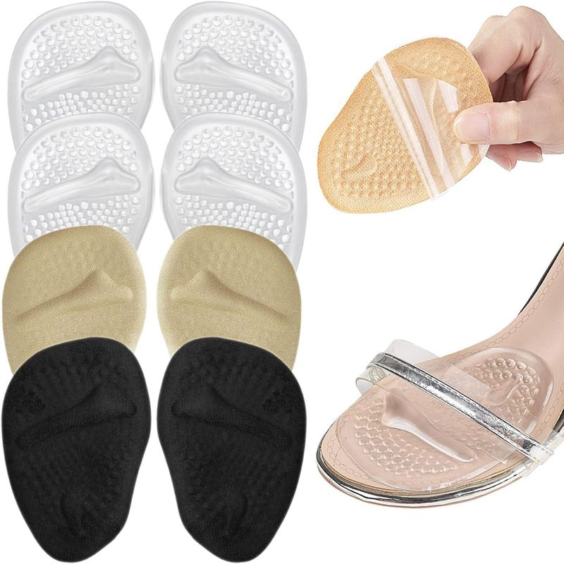Coussinets métatarsiens pour femmes, coussinets pour l'avant-pied, arrêter les pieds coulissants, talon haut, confort, Inserts de coussin, antidérapants, réutilisables, lavables