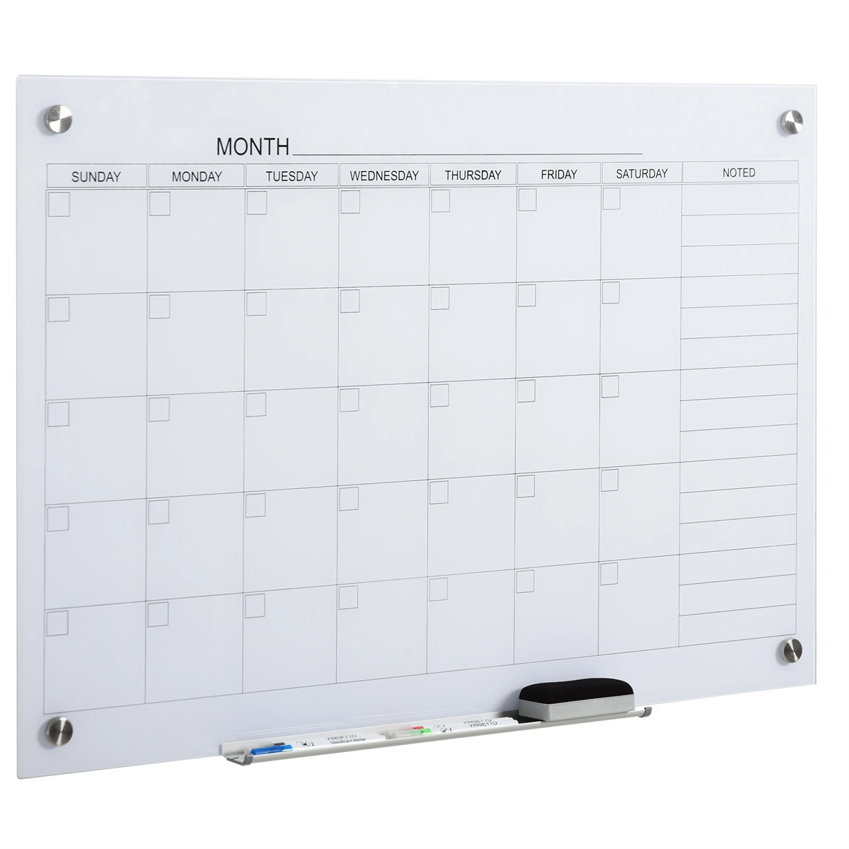 Calendario da parete cancellabile a secco da 35 "x23" in stock statunitense con 4 segni e 1 gomma Spedizione veloce