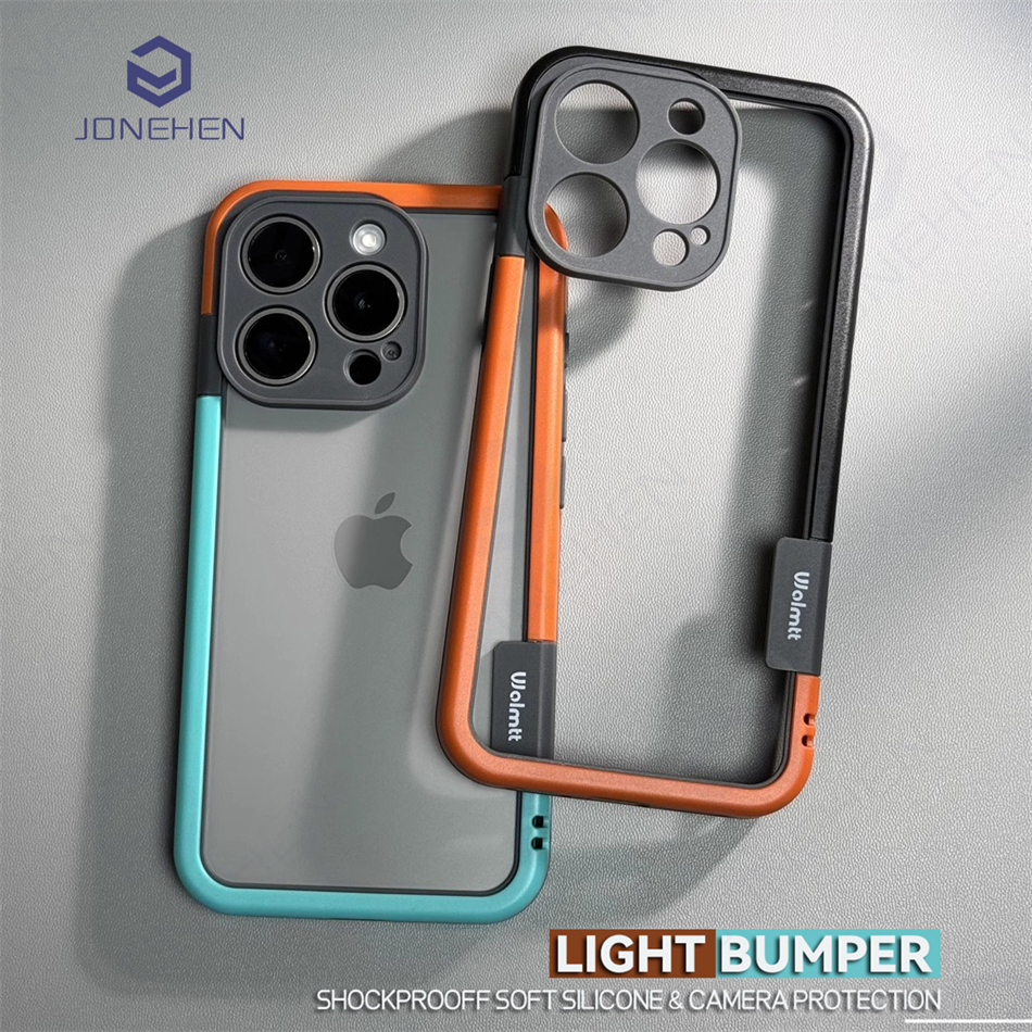 Custodia paraurti bicolore per iPhone 15 14 13 12 Mini 11 16 17 Pro Max 16 Plus XS XR Telaio in silicone morbido antiurto senza copertura
