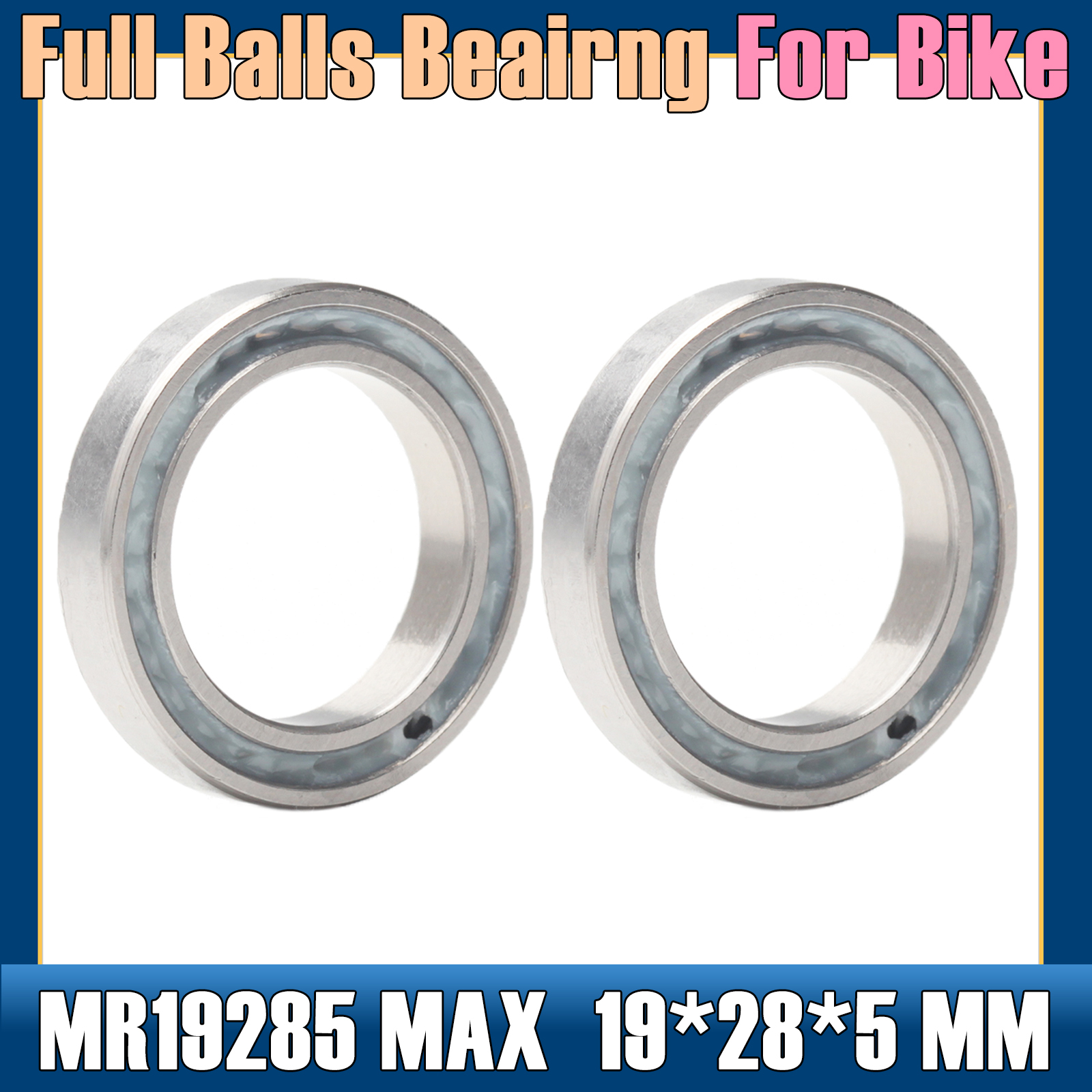 Cojinete de MR19285-2RS de 19x28x5mm, 2 piezas, ABEC-3, 19285 RS, para cubo de bicicleta, bujes delanteros y traseros, 19, 28 y 5 rodamientos de bolas