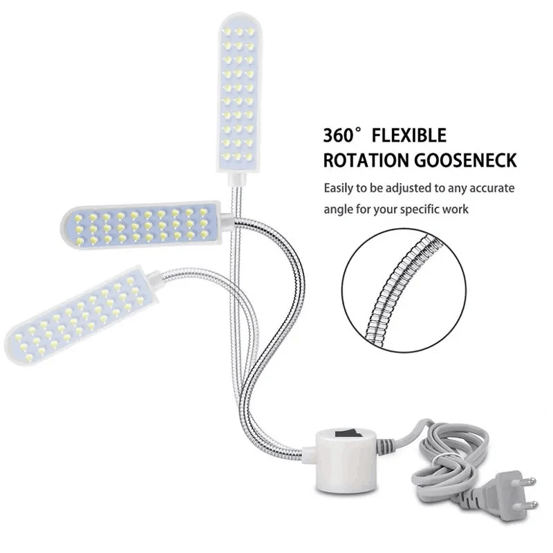 10/20/30 éclairage industriel LED Machine à coudre veilleuses maison avec magnétique Flexible réglable pour Base adsorbé lampes de travail
