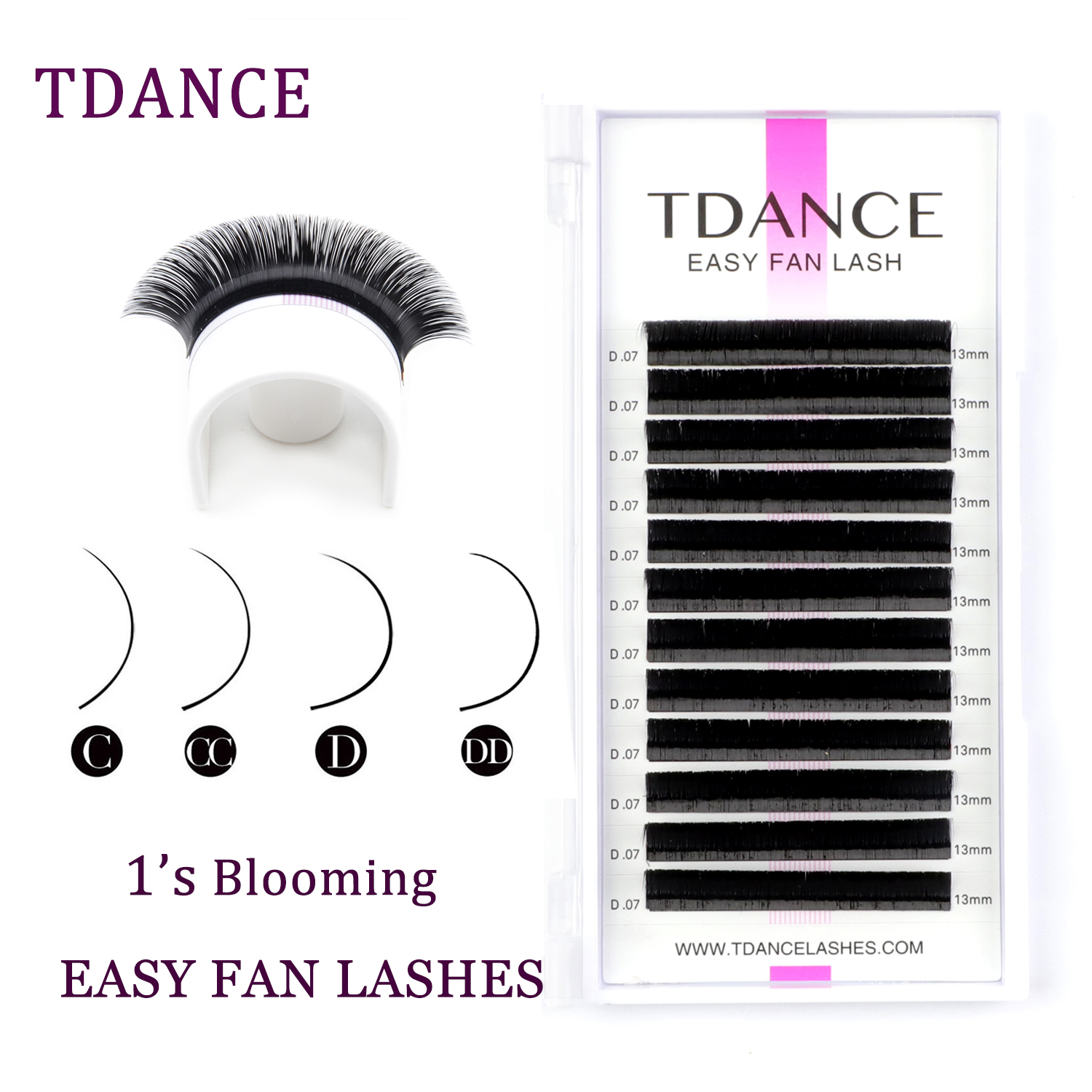 Tdance Gemakkelijk Fan Wimpers Bloei Wimper Extension Dikte 0.05 0.07 Austomatic Bloei Snelle Fan Self-Maken Fans Volume Wimpers