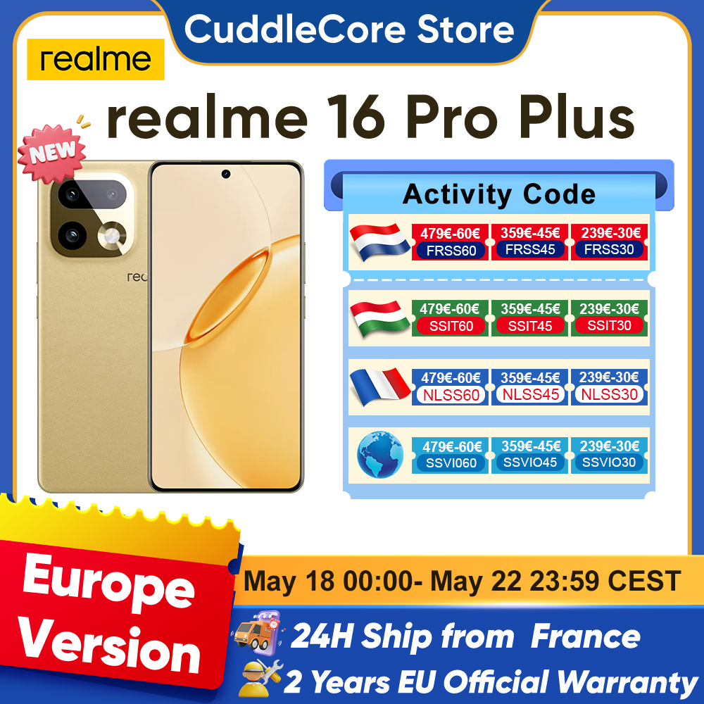 realme 16 Pro Plus 5G Globalna Wersja Smartfona z Procesorem 7 Gen 4, Aparatem 200MP, Baterią o Pojemności mAh, Ekranem 'AMOLED' AMOED, Wyświetlaczem Zakrzywionym o Próżności Hz