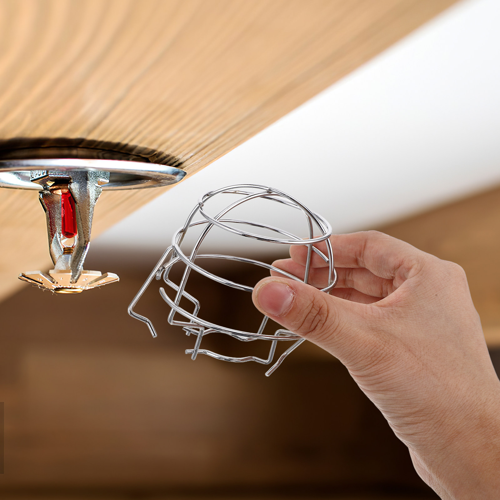 Metall-Sprinklerkopf-Schutzabdeckung Stoßfeste Halterung Einfache Installation Unterputz-Seitenwand-Trockenbau-Pendelleuchte Einbau