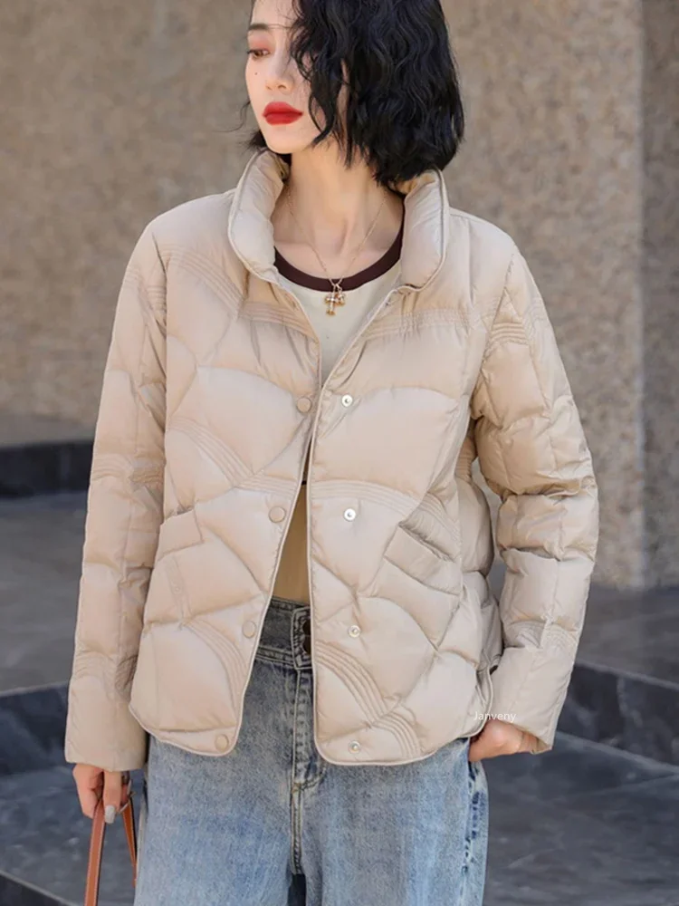 女性のための韓国のファッショナブルなショートジャケット,カジュアル,超軽量,冬,防風,4xl,5xl,2023