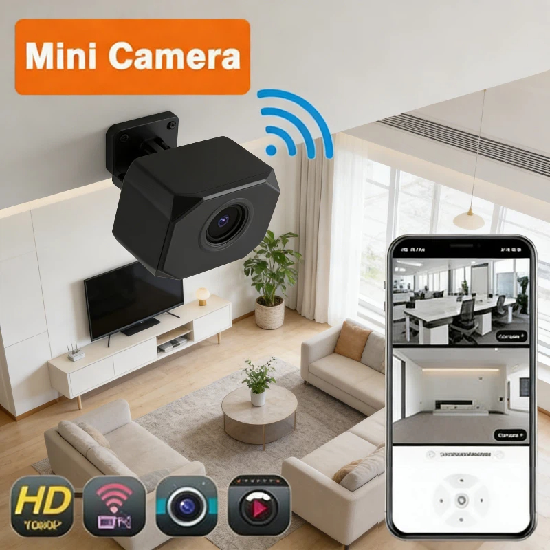 Cámara de Seguridad WiFi 4K, Mini Cámara IP Inalámbrica para Interiores, Monitoreo Remoto por Aplicación, Visión Nocturna, Detección de Movimiento, Audio Bidireccional 2026