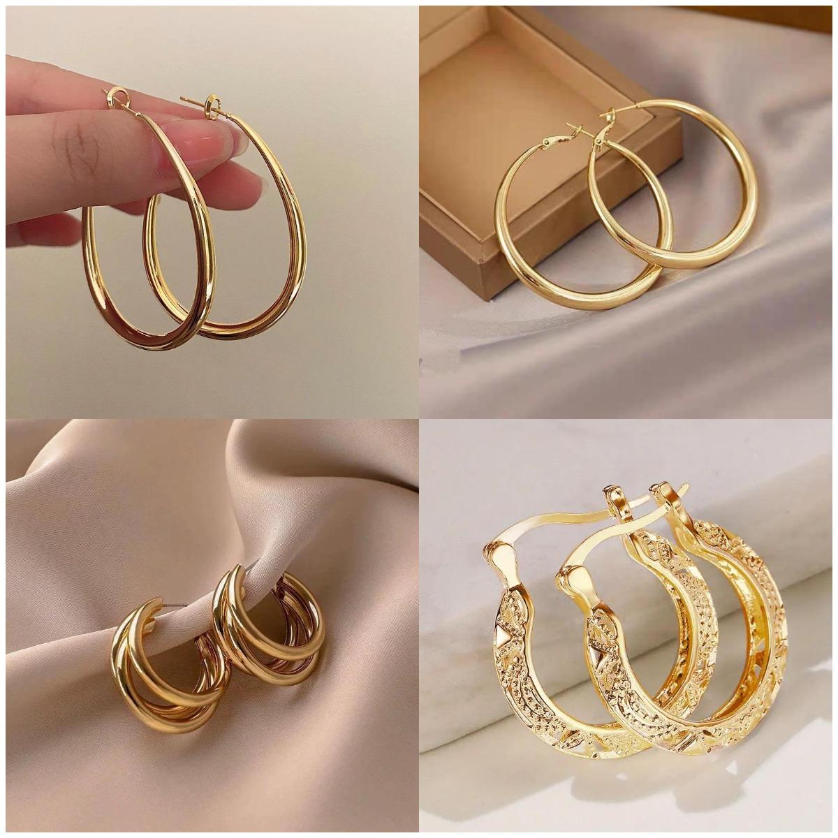 ต่างหูหยดน้ําหรูหรา 2 ชิ้น - เครื่องประดับทองแดงชุบทอง 18K เหมาะสําหรับผู้หญิง - การออกแบบที่เรียบง่ายสําหรับสวมใส่ทุกวัน-8815