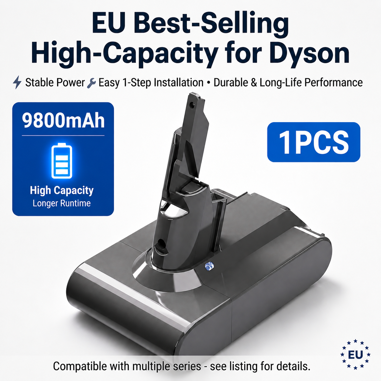 Batterie 9800/12800mAh 21.6V pour Dyson V7, compatible avec V7 Motorhead Pro Trigger Animal Car+Boat Fluffy SV11 EU, livraison rapide