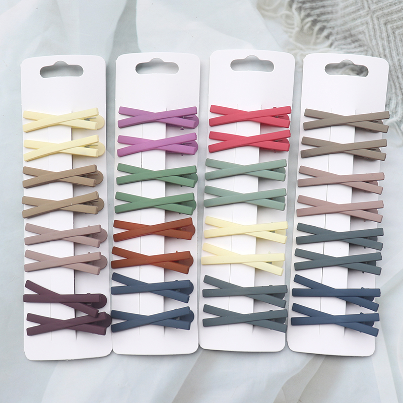6/8/10 Uds. Pinzas para el cabello en forma de X, horquillas simples y coloridas para niñas y niños, pasadores para el cabello para mujeres, accesorios para el cabello
