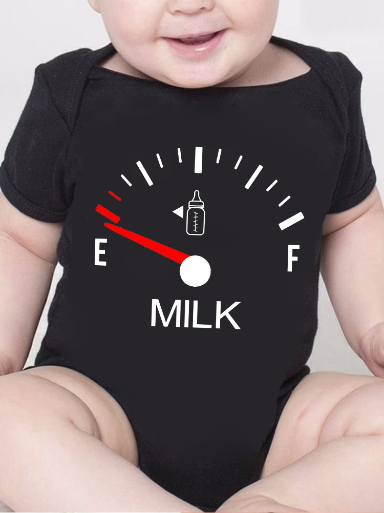 Wysokiej jakości minimalistyczny nadruk Baby Onesie kreatywność nadruk mleka noworodka ubrania 0-24 kombinezon dla niemowląt Romper