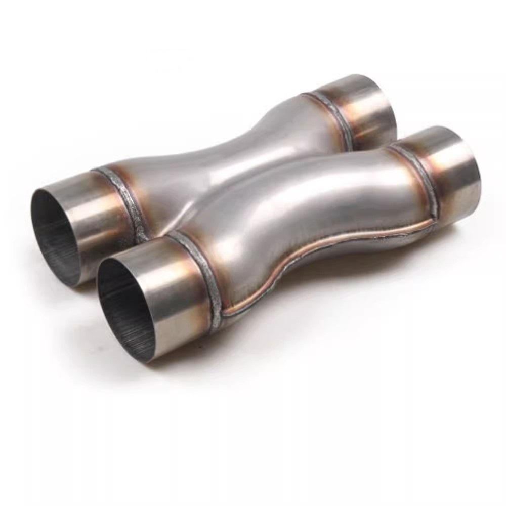 Système d'échappement entrée et sortie 2.5 "/3", embout de silencieux universel, tube d'échappement à quatre voies, pour voiture, X-PIPE