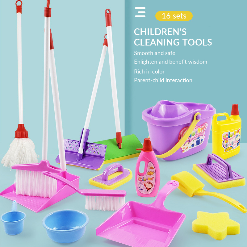 Ensemble de jouets de nettoyage de maison de jeu pour enfants, Simulation d'articles sanitaires, combinaison de nettoyage, jouet d'éveil