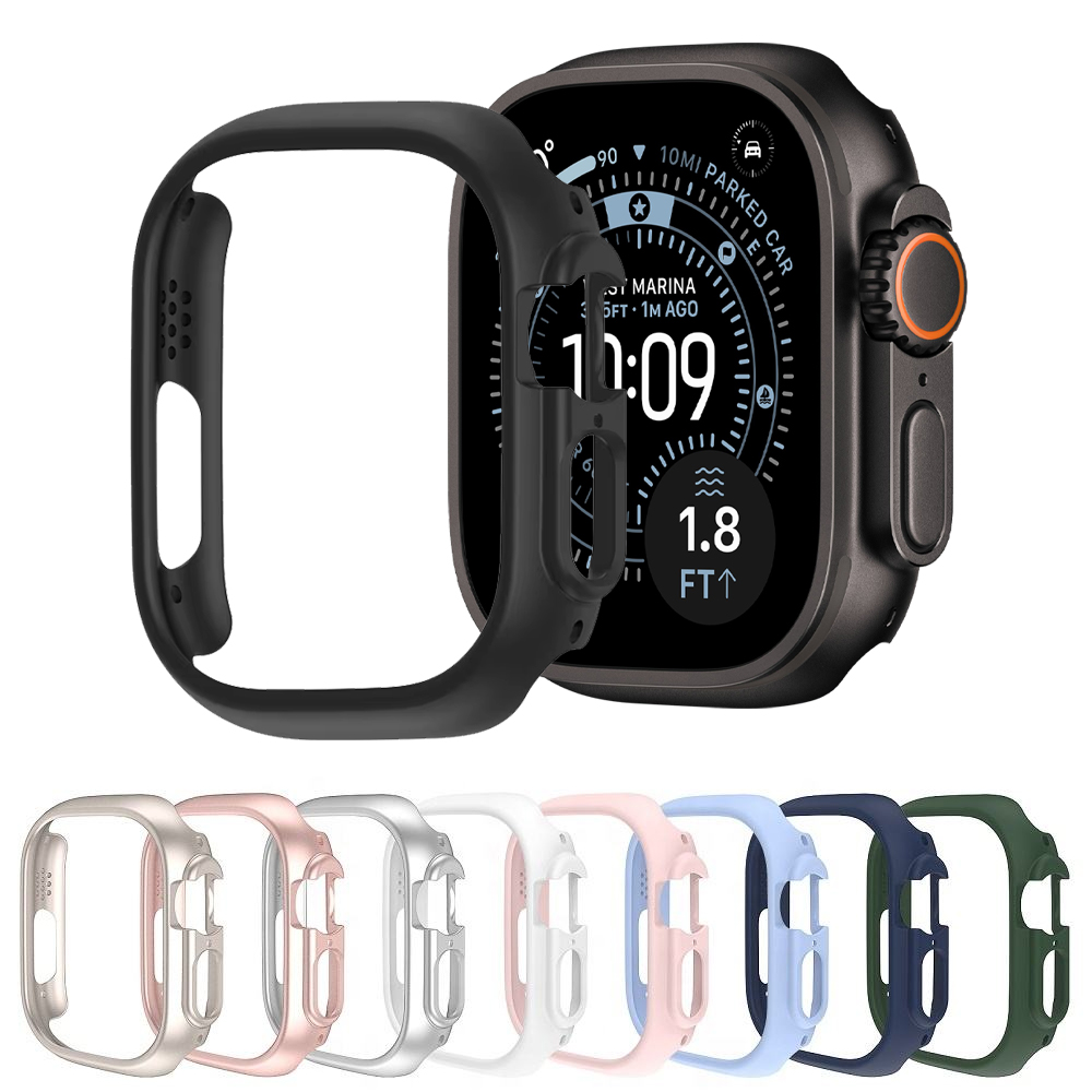 Capa para apple watch ultra 2 3 49mm acessórios oco rígido pc pára-choques escudo protetor iwatch série ultra 3 2 1 protetor