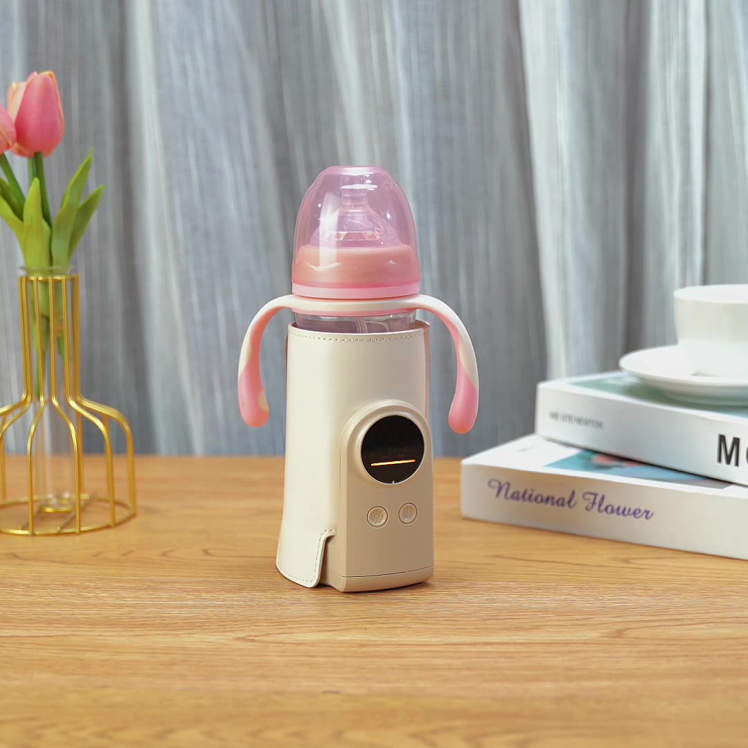 Usb multifuncional de alta capacidade garrafa de alimentação do bebê inteligente controle de temperatura tela mais quente recém-nascido garrafa mais quente manga