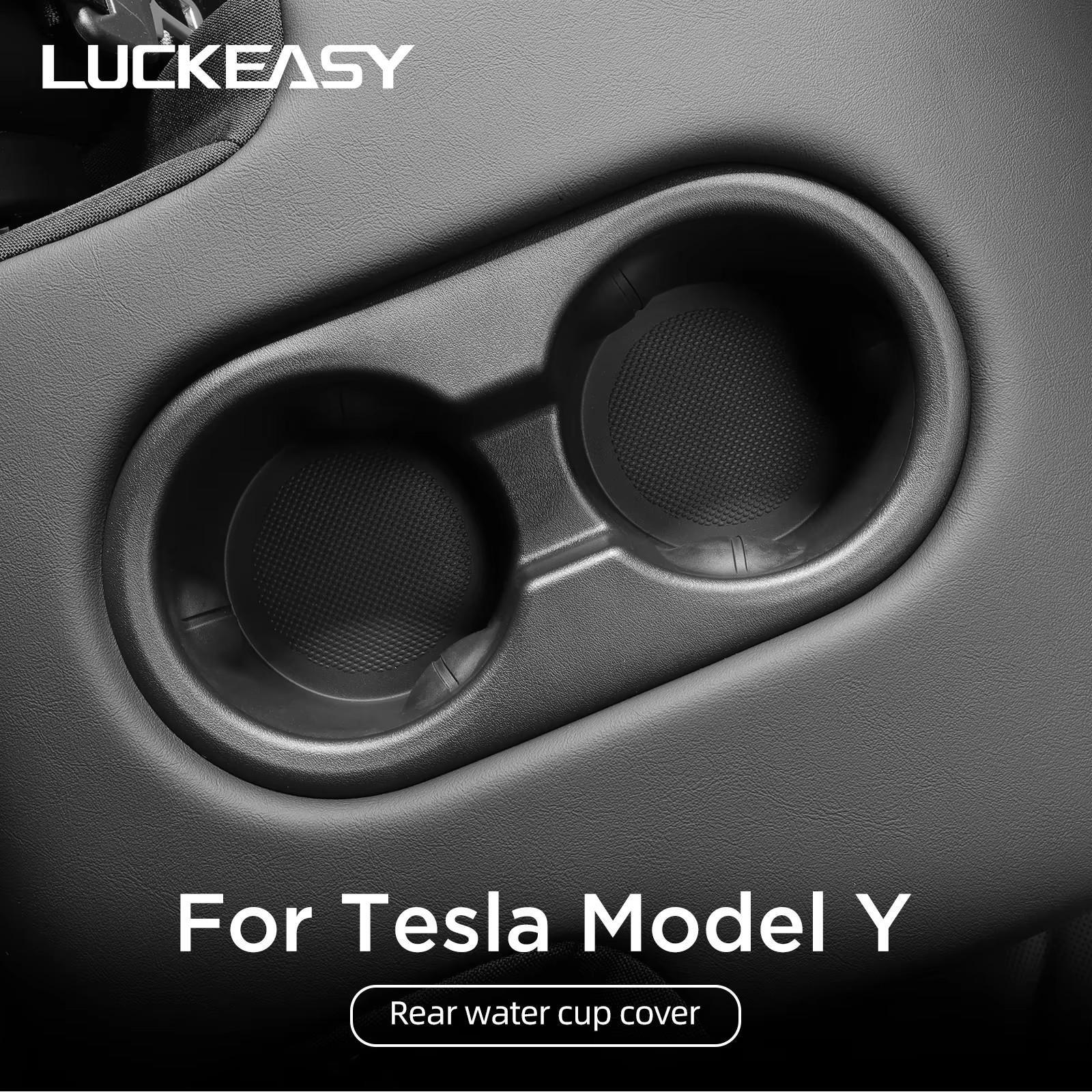 LUCKEASY pour Tesla modèle Y lancement 2025 genévrier la deuxième rangée porte-gobelet d'eau mallette de rangement de boissons accessoires d'intérieur