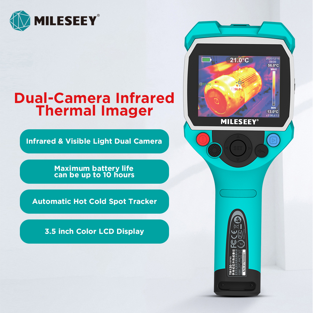 Mileseey TR120 Pencitra Termal Profesional Kamera Termal Inframerah Resolusi Tinggi Pencitra Termal Sensor Tinggi untuk Perbaikan