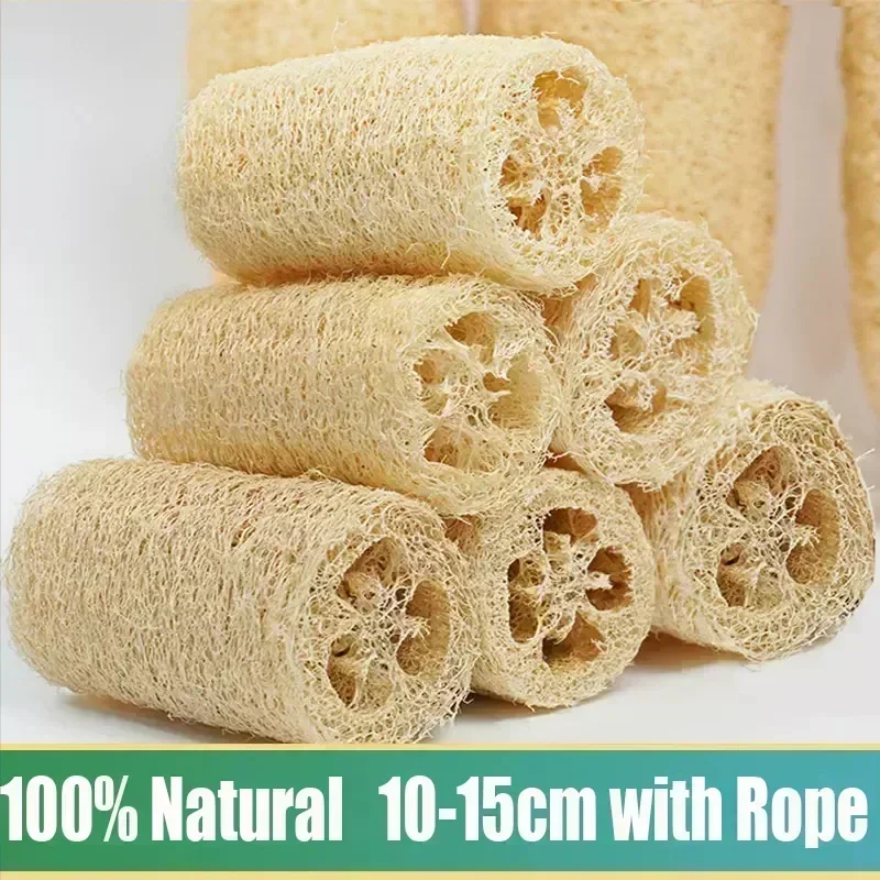 Esponja corporal exfoliante de esponja de baño Natural con cuerda, depurador de esponja para el cuidado de la piel, Spa, ducha, cepillo de baño corporal, 1 Uds., venta al por mayor