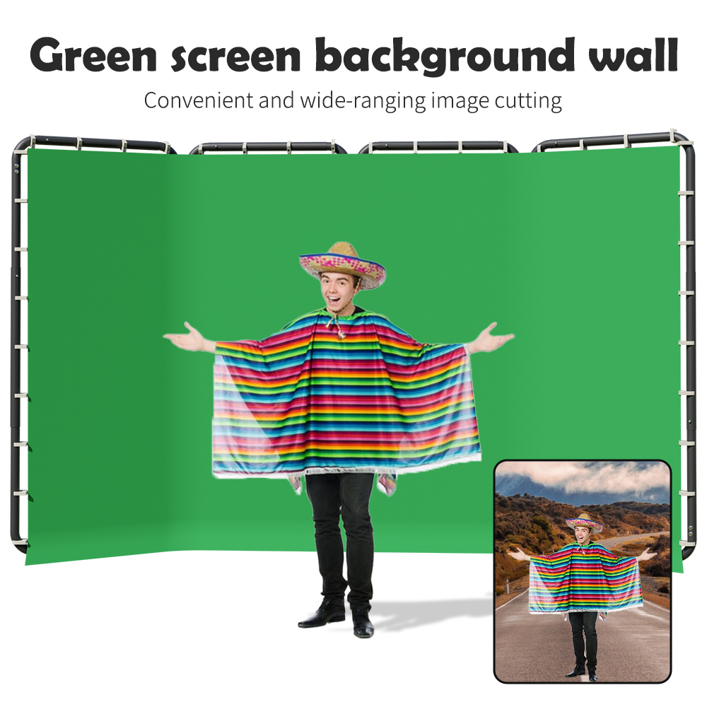 Przenośne duże tło tło Green Screen Chromakey z systemem podtrzymywania tła fotografii 240x400cm zdjęcie wideo fotografowania
