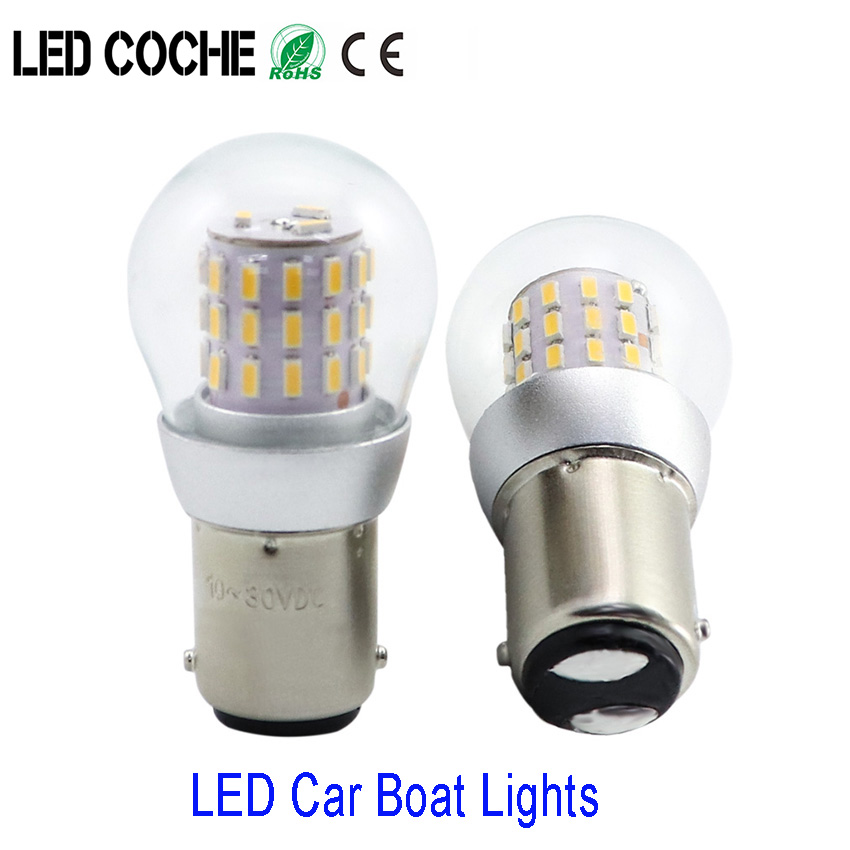 2pcs S25 P21W BA15S Lâmpadas LED BA15D 12-24V Luz de navegação BAY15D Lâmpada Fonte de estacionamento para navio