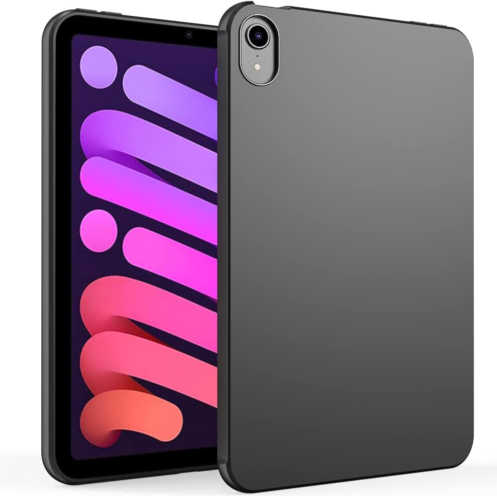 Funda blanda para iPad Mini 6 7 (A17 Pro) 2021 2024 8,3 pulgadas, funda protectora trasera de silicona TPU Flexible, color negro
