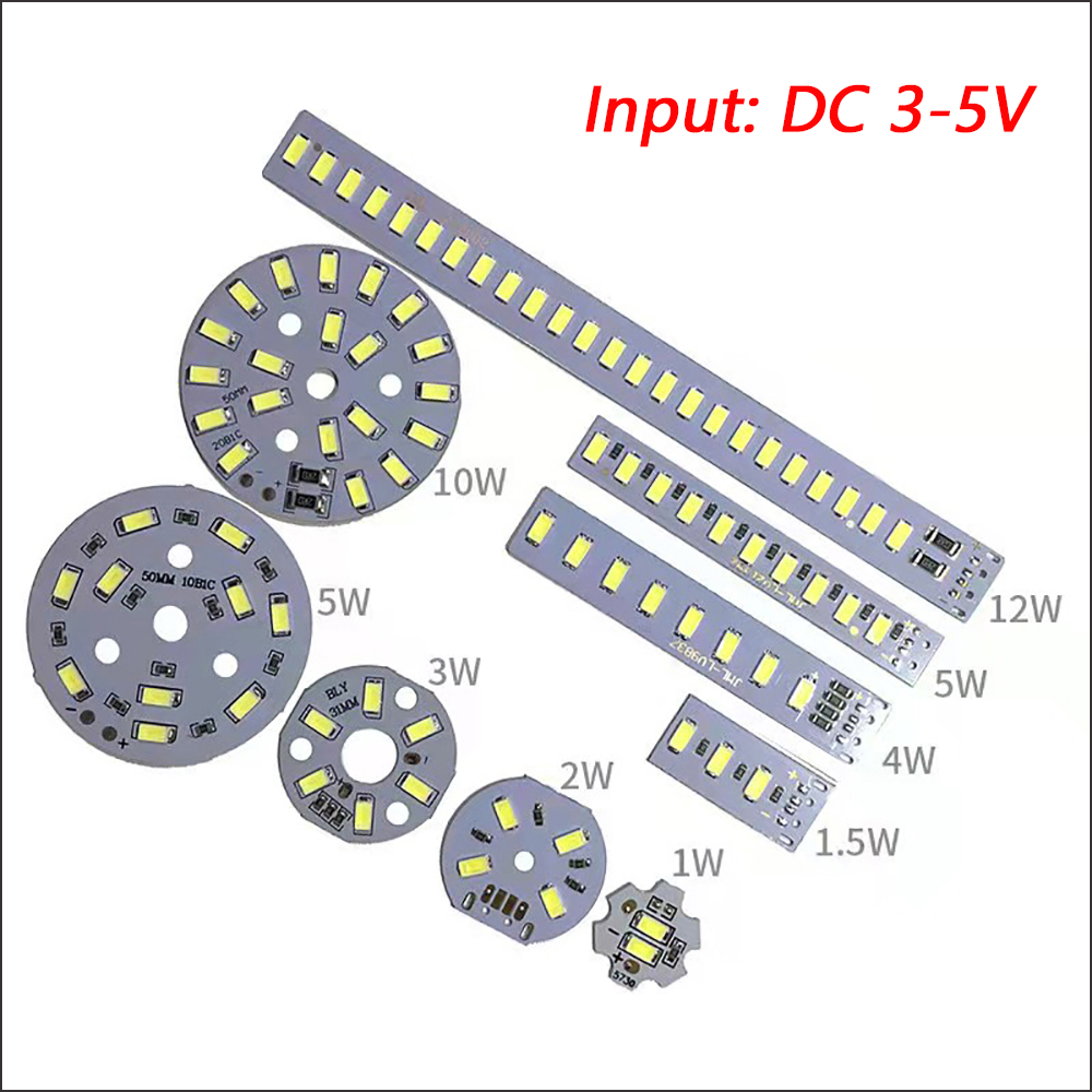 Lâmpada LED Board Fonte de Luz, Grânulos de Luz Branca Quente, 1 Cor, 2W, 3W, 5V, DC3-5V, SMD5730, 1Pcs