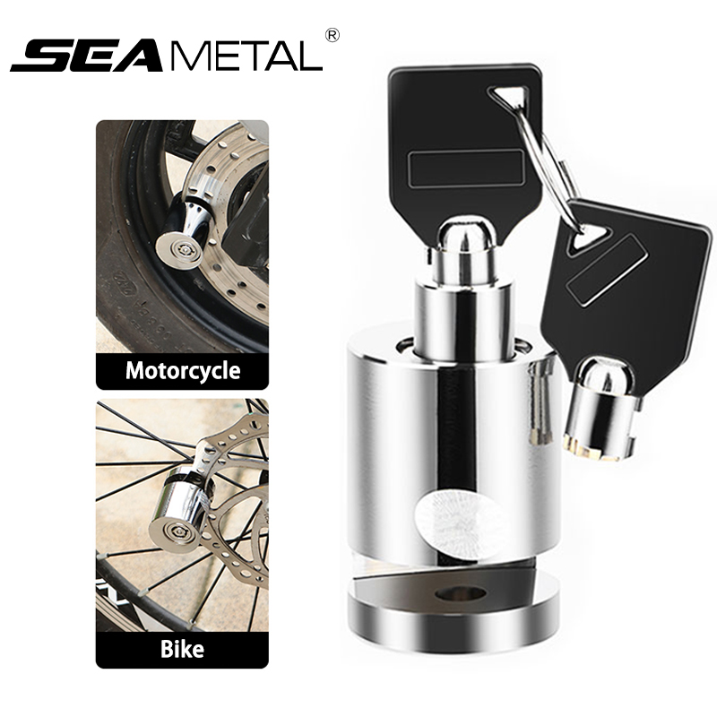 SEAMETAL Bloqueio de freio a disco para motocicleta, mini bloqueio de disco de roda de segurança, liga de zinco, bloqueio de disco antirroubo para moto, bicicleta, scooter
