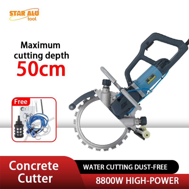 8800W Concrete Cutter 50cm Depth Electric Wall Saw Dust-Free Water Cutting Machine for Construction