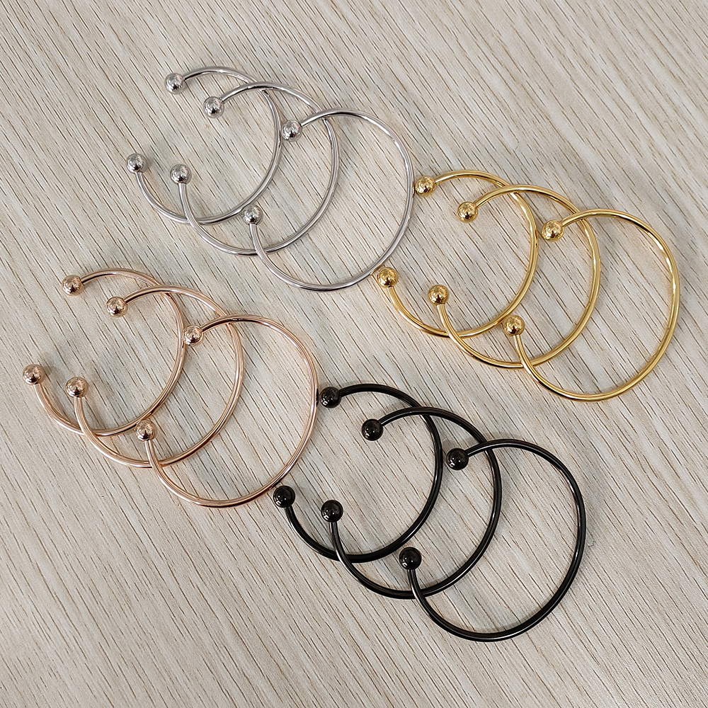 Novos acessórios de moda podem ser livremente diy cabeça de bola aberta polimento fino com fio à prova dwaterproof água metal pulseira aço inoxidável
