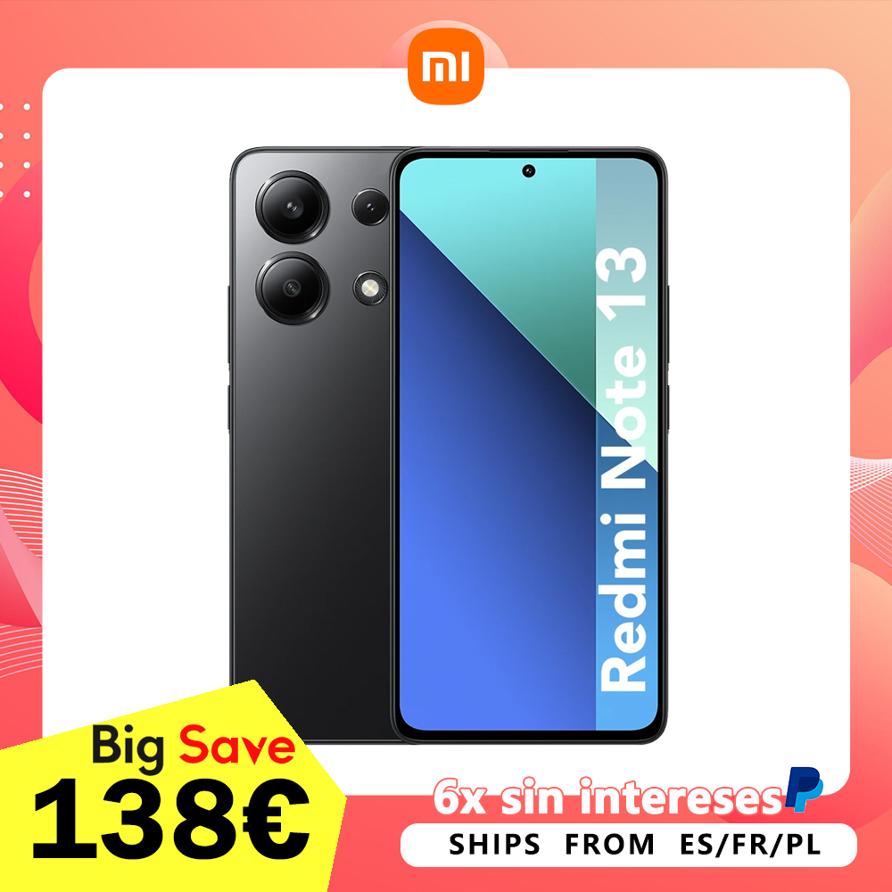 Xiaomi Redmi Note 13 4G 8GB/128GB 8GB/256GB EU Charger Global Version, Teléfono móvil (Sin NFC)