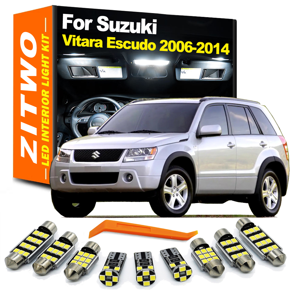 Zitwo 11 pçs led interior cúpula mapa luz kit para suzuki grand vitara escudo 2006 2007 2008 2009 2010 2011 2012 2013 2014 canbus