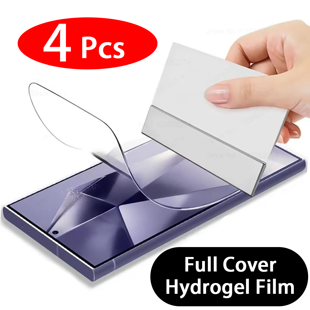 4 pçs filme de hidrogel capa completa protetor de tela para samsung galaxy s23 s10 s20 s21 s22 s24 ultra plus fe a14 a23 a34 a54 filme