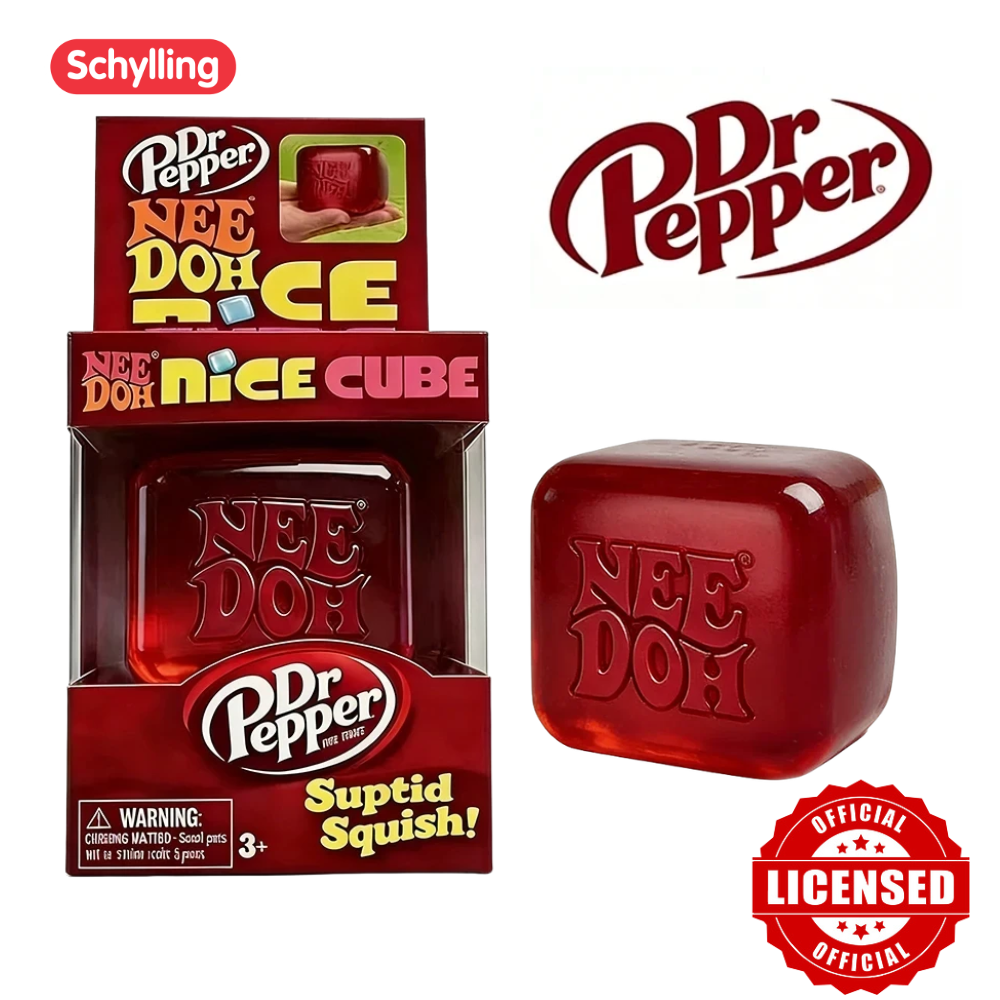 Dr Pepper x NeeDoh Miękka Kostka Antystresowa do Ściskania, Zabawka Sensoryczna dla Dzieci i Dorosłych