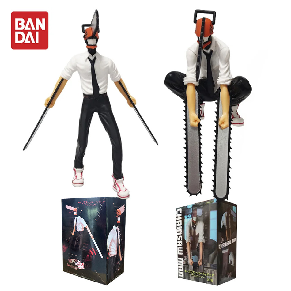 Anime Chainsaw Man Figurka 2 szt. Zestaw Denji Figurka Akcji 14-17cm Dekoracja Samochodu Lalka Model PVC Kolekcja Zabawek Prezent dla Dzieci