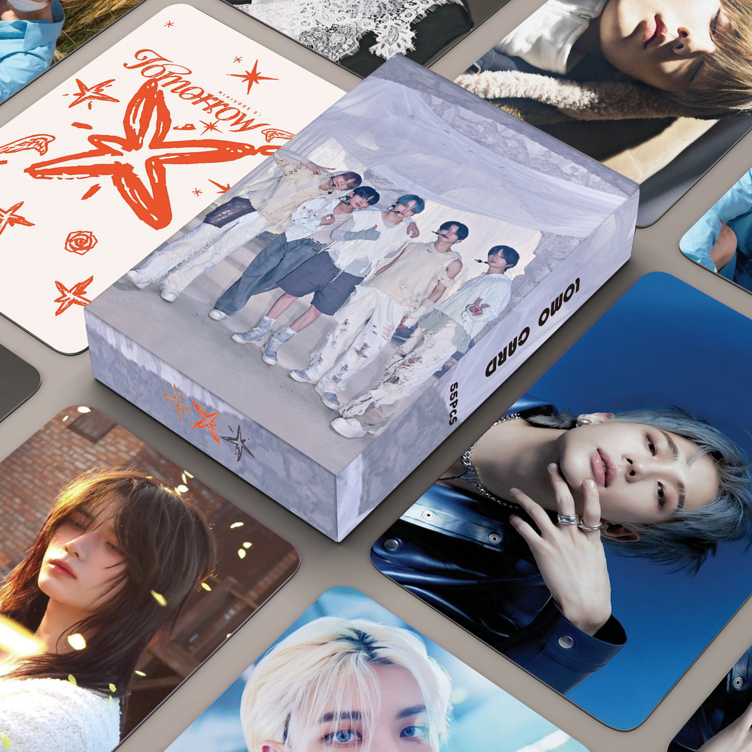 55Pcs/Set Idol Boy Group New Album TOMORROW Lomo Cards HUENINGKAI TAEHYUN BEOMGYU SOOBIN YEONJUN HD Printd Photocards Fans Gift