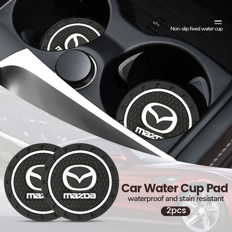Alfombrilla antideslizante con ranura para taza de agua para coche, accesorios para Mazda 2 3 5 6 Axela Atenza Speed 6 CX3 CX4 CX5 CX7 CX8 CX9 MS Demio, 2 uds.