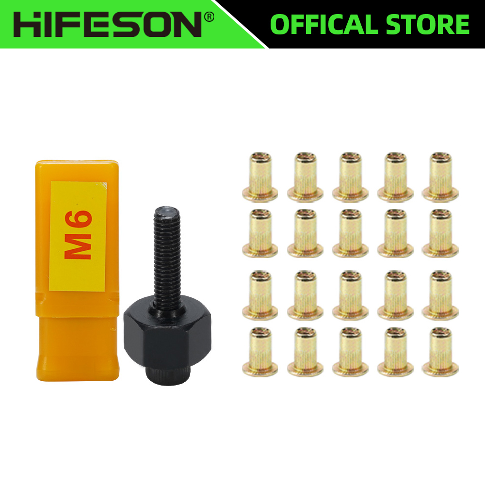 21szt Ręczny pistolet do nitów Zestaw nakrętek z łbem Nitownica Narzędzie Ręczny adapter do nitów Galwanizowane żelazne nakrętki do M3 M4 M5 M6 M8 M10 M12