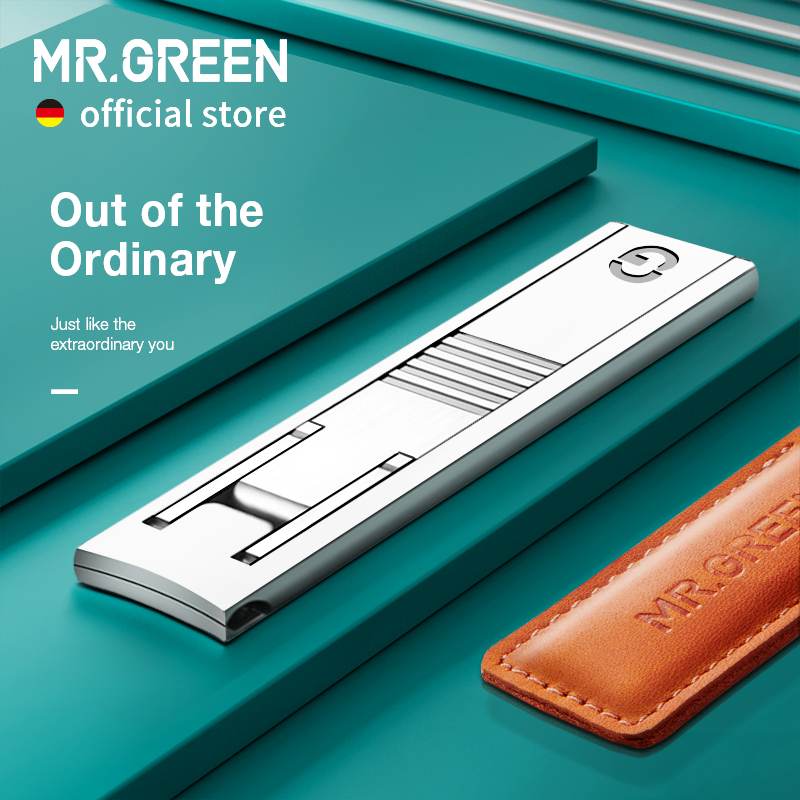 MR.GREEN Ультратонкие кусачки для ногтей Немецкая технология прецизионного производства Кусачки для ногтей с чехлом из коровьей кожи Превосходная текстура
