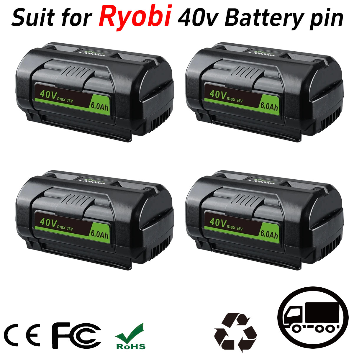 1/2/4 Stück OP4040A1 6,0Ah 40V ONE+ Li-Ion Akku Ersatz für Ryobi OP4015 OP4026 OP40401 OP4050 OP40501 OP4060A Werkzeugakku