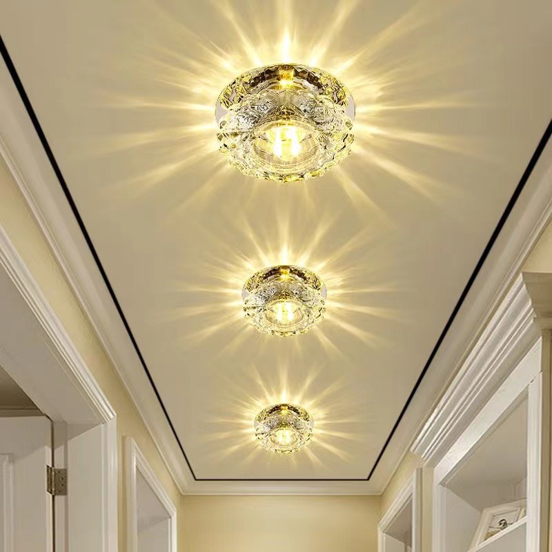 Lampada da Soffitto LED a Filo per Corridoio, Soggiorno, Luci a LED per Corridoio in Cristallo, Lampada da Balcone, Lampada da Portico
