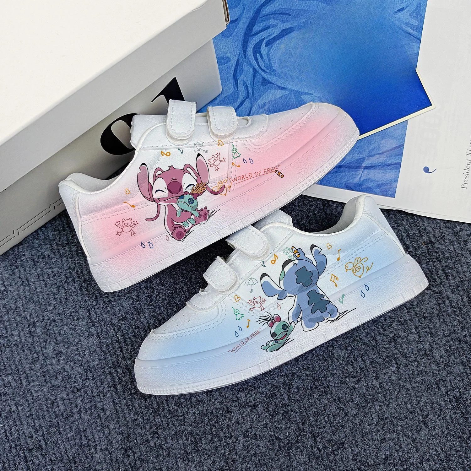 Disney crianças ponto princesa bonito sapatos casuais antiderrapante fundo macio sapatos esportivos para presente da menina