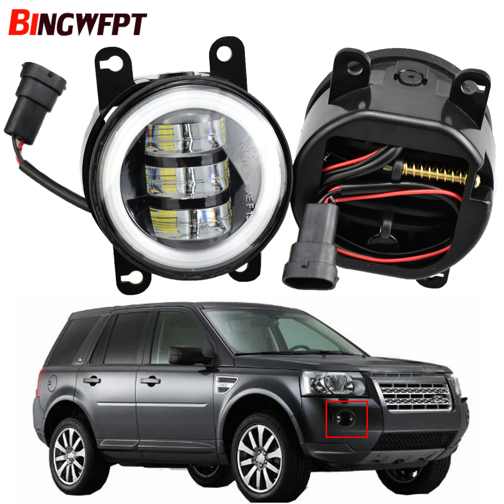 Lampu kabut LED, lampu kabut LED, Bumper depan mobil, DRL 12V, untuk Land Rover Freelander 2 LR2 FA _ 2006 2007 2008 2009 2010-2014, 1 pasang