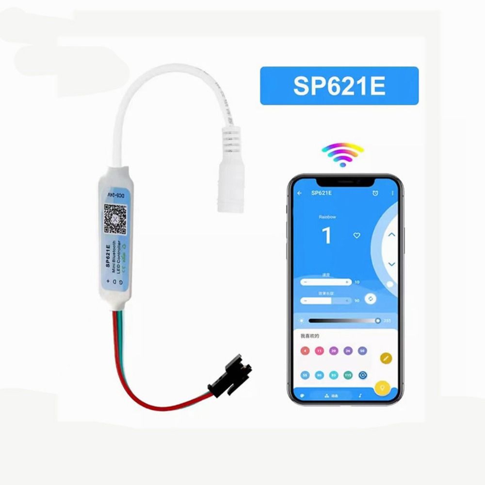 Controlador de aplicación Bluetooth Piexls Music SP621E controlador de luz direccionable DC5-24V 3 pines para WS2812B WS2811