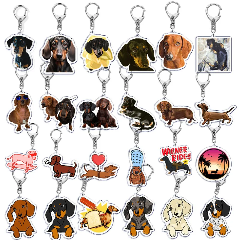 Lindo perro salchicha divertido llavero llavero anillo para accesorios bolsa colgante llavero joyería mascota perro salchicha Meme amigos regalos
