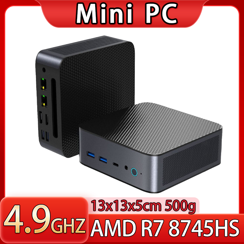 Мини-ПК Windows 11 Pro AMD Ryzen7 8745HS Мини-компьютер 32 ГБ/64 ГБ ОЗУ DDR5 512 ГБ/1 ТБ PCIE M.2 SSD WiFi6 BT5.2 Маленький компьютер