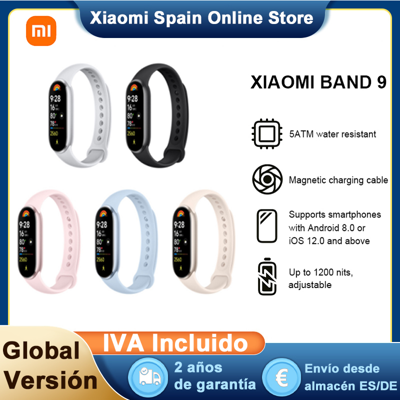 Algemene versie Xiaomi Smart Band 9 1,62 '' AMOLED-display 21 dagen batterijduur Ondersteunt 150+ sportmodi 5ATM Bluetooth 5.4