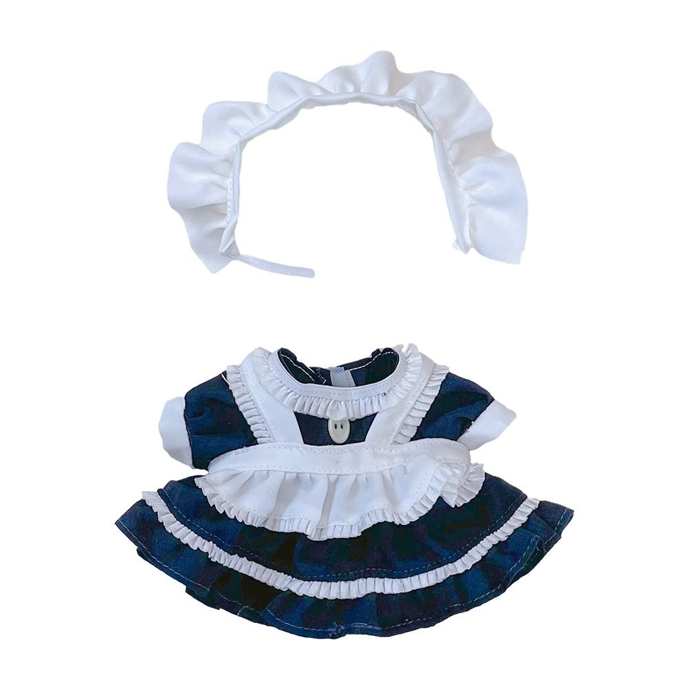 Setelan pakaian boneka 20CM, Gaun putri maidmaid renda Lolita, pakaian kasual untuk boneka idola, aksesori mainan mewah