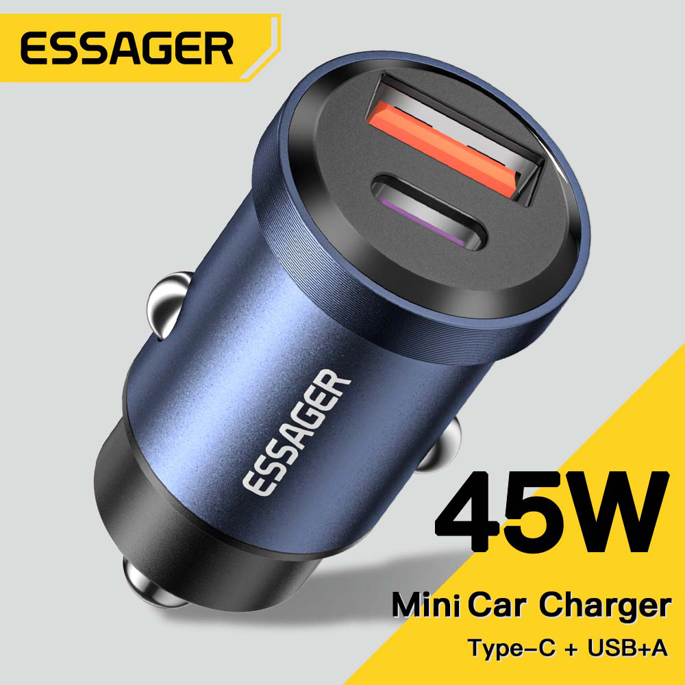 Essager 30W USB Car Charger Quick Charge4.0 QC PD 3.0 SCP 5A USB Type C รถชาร์จอย่างรวดเร็วสําหรับ iPhone 14 13 Huawei Samsung Xiaomi