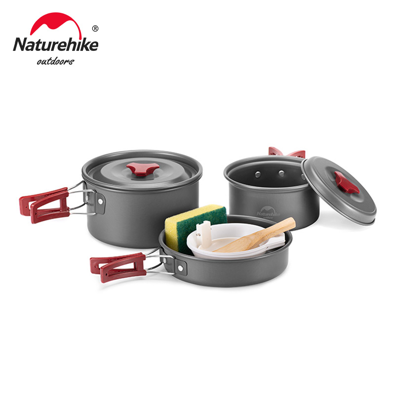 Panci Berkemah Alam Peralatan Memasak Berkemah Ultraringan Set Peralatan Makan Luar Ruangan Peralatan Masak Berkemah Hiking Piknik Travel Berkemah Memasak