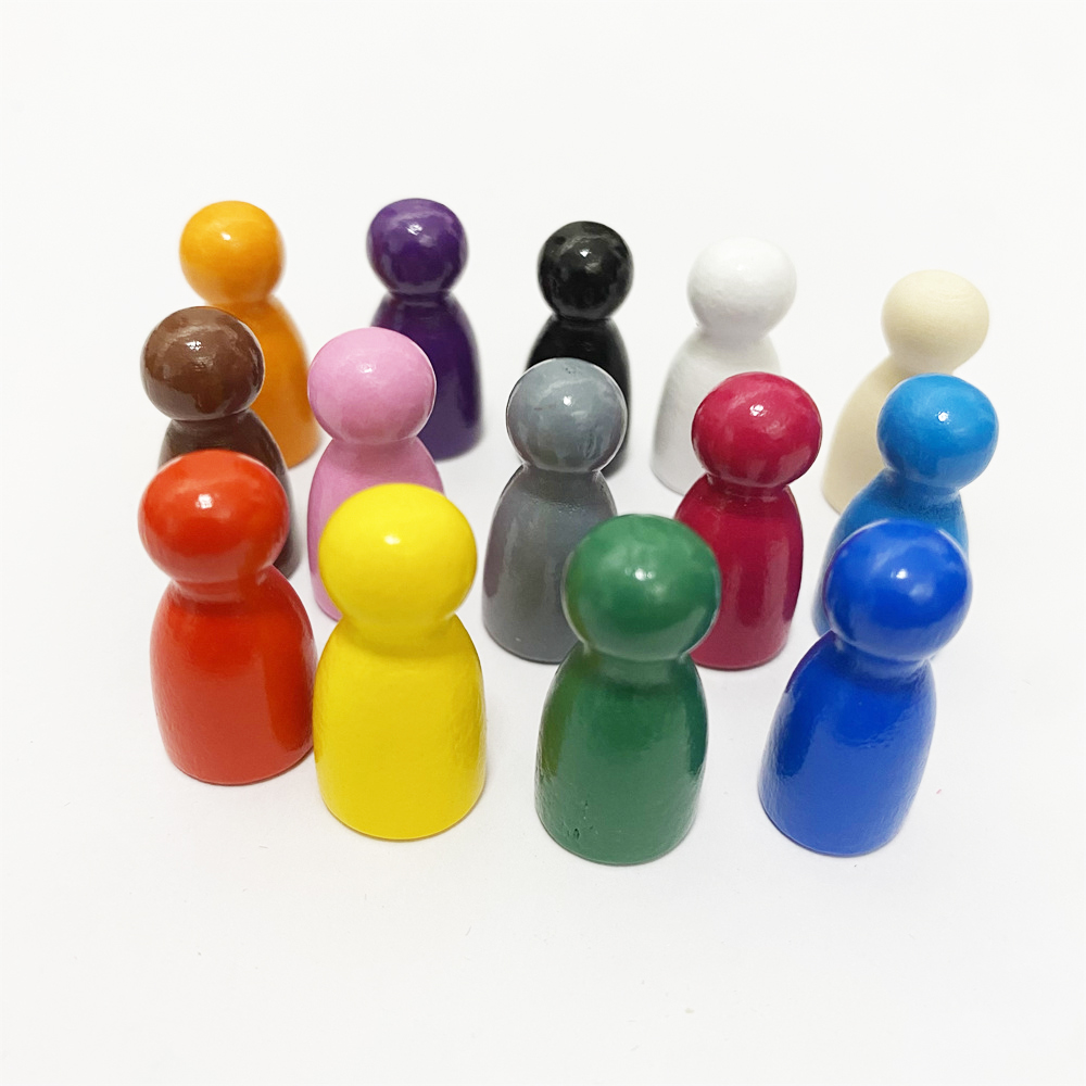 20 unids/set 14 colores piezas de ajedrez de madera accesorios de juego de mesa juego de madera peón/piezas de tarjeta de ajedrez para accesorios de juegos de mesa